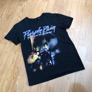 Prince purple rain black graphic tee shirt
